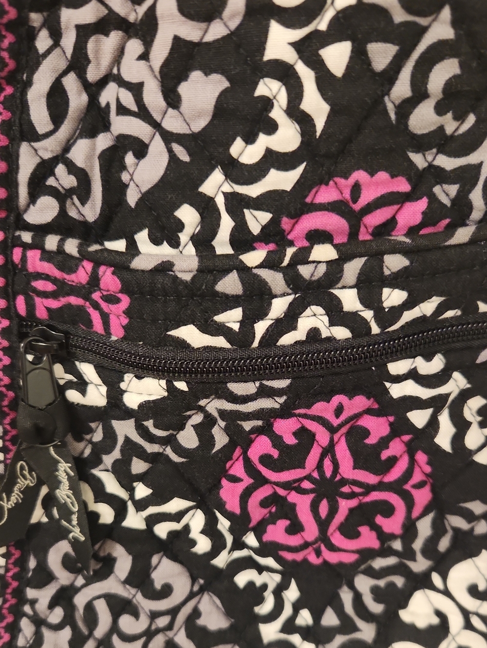 Vera Bradley Quilted Floral Crossbody Bag in Black, Pink & Gray - Picture 3 of 7